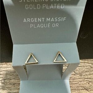 Sterling silver gold plated triangle earrings